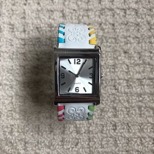 Multicolored leather watch